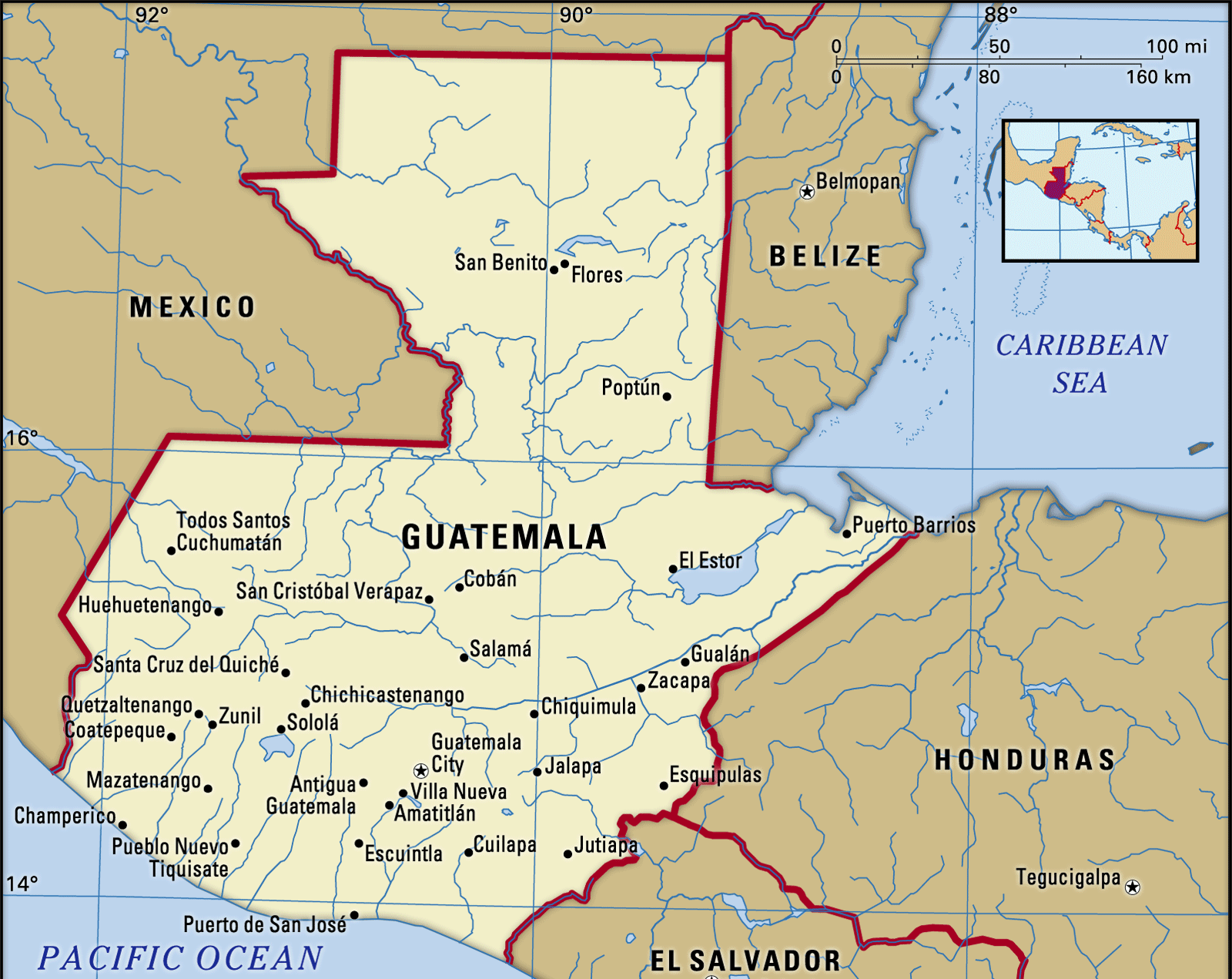 Guatemala coffee map