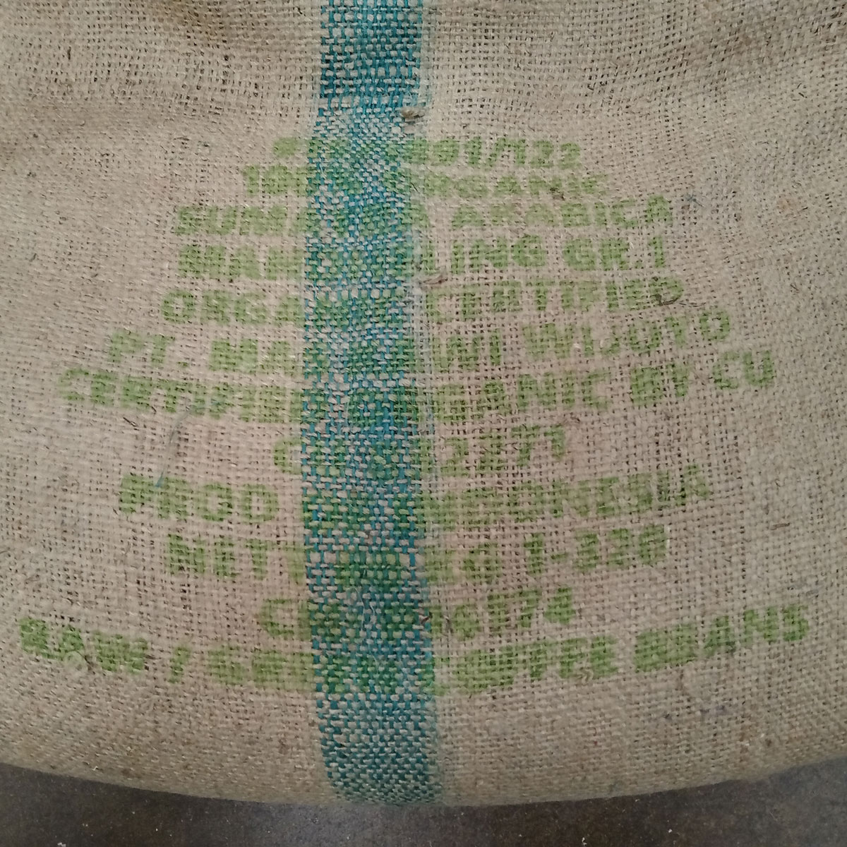 Sumatran Mandheling ships in Hessian bags